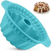 Blue Silicone Cake Pans, Non-Stick Cake Molds for Baking, Useful Jello Mold, Fluted Tube Cake Baking Molds, Silicone Cake Pans for Baking Brownie, Cake